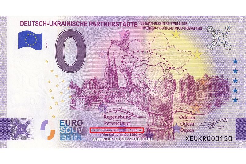 DE - Regensburg-Odessa - 2025--01 ERREUR Billet 0 euro Regensburg-Odessa ERREUR 2025-1 souvenir