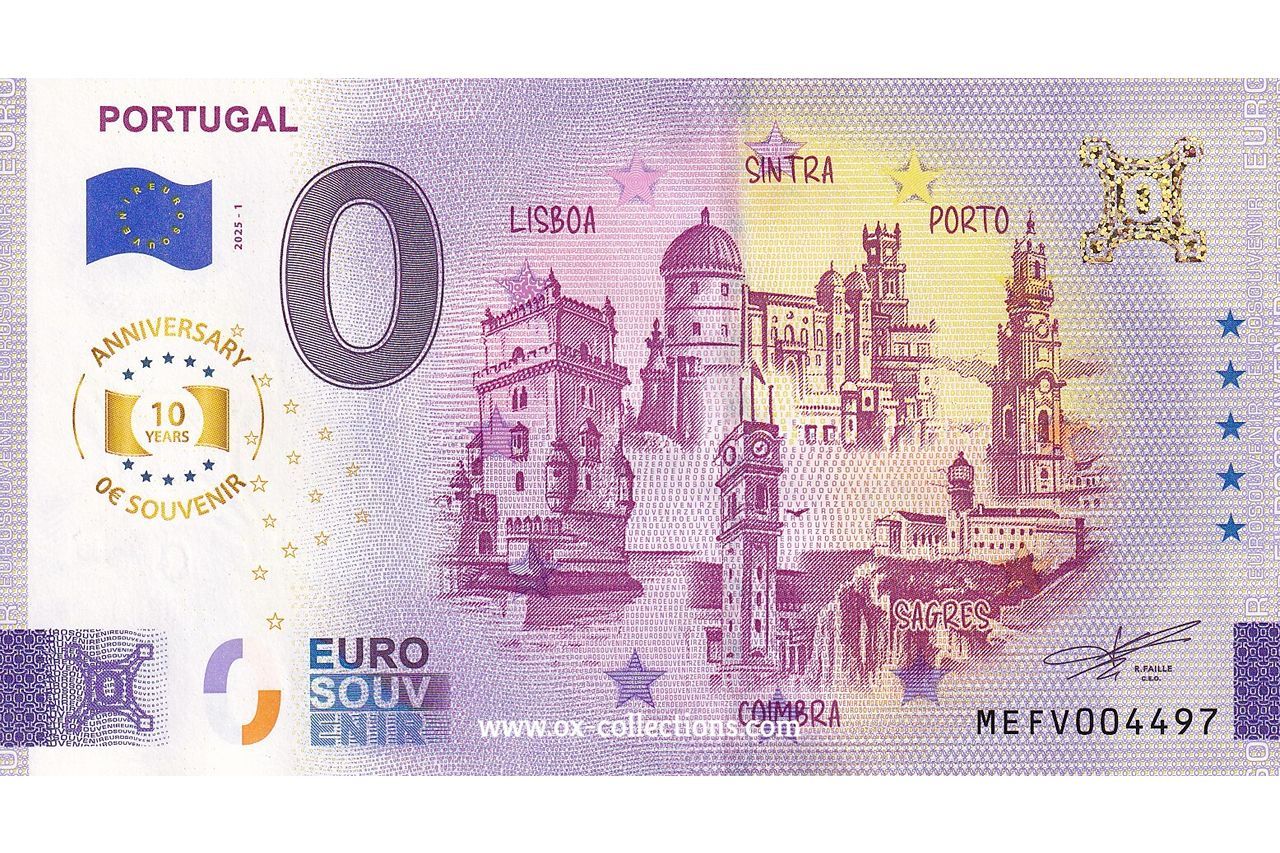 PT - Portugal - 2025-01 Zero Euro Note Portugal 2025-1 Anni souvenir
