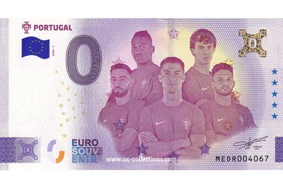 Zero Euro Note Portugal 2026-1 Gold souvenir