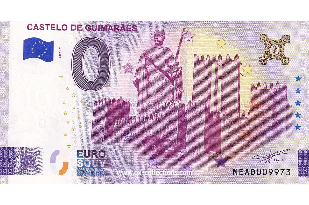 Zero Euro Note Castelo de Guimarâes 2026-2 Gold souvenir