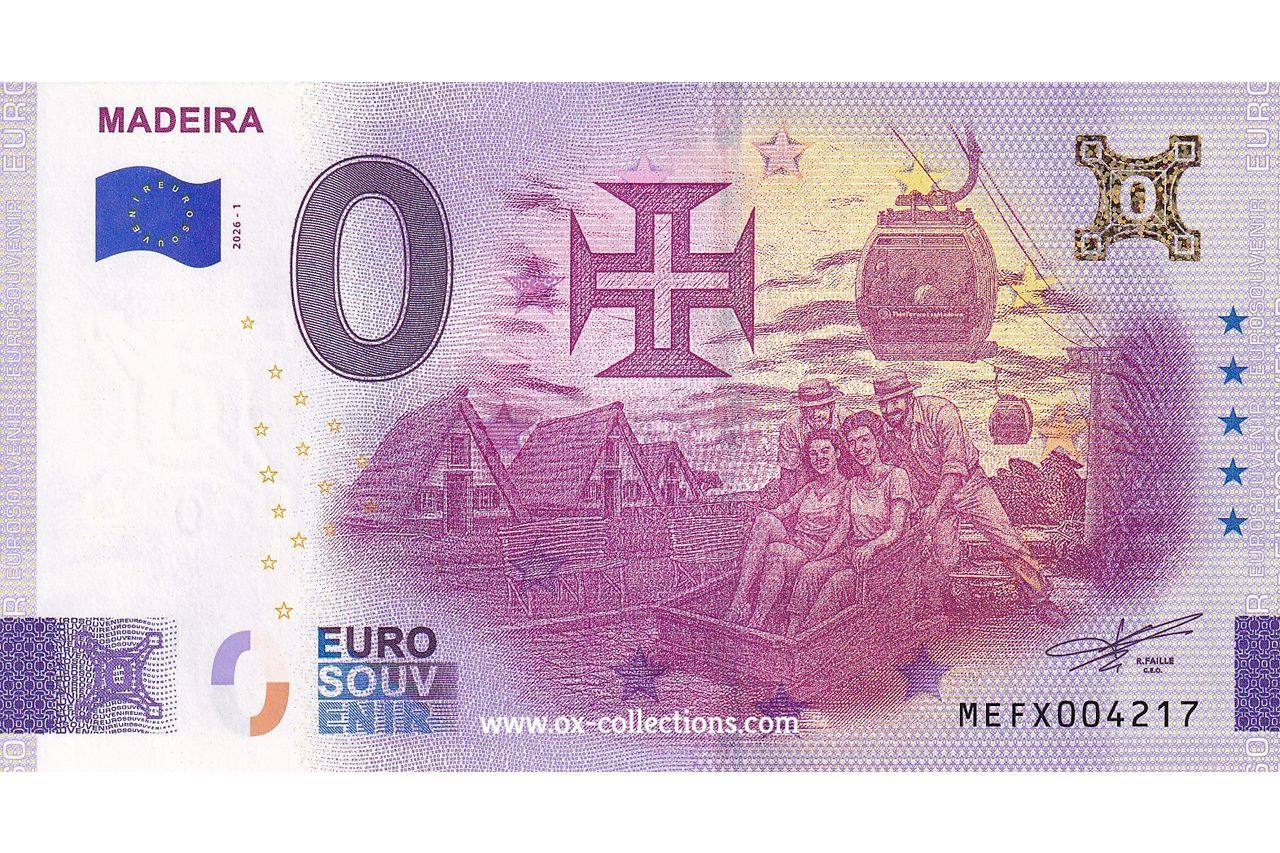 Zero Euro Note Madeira 2026-1 Gold souvenir