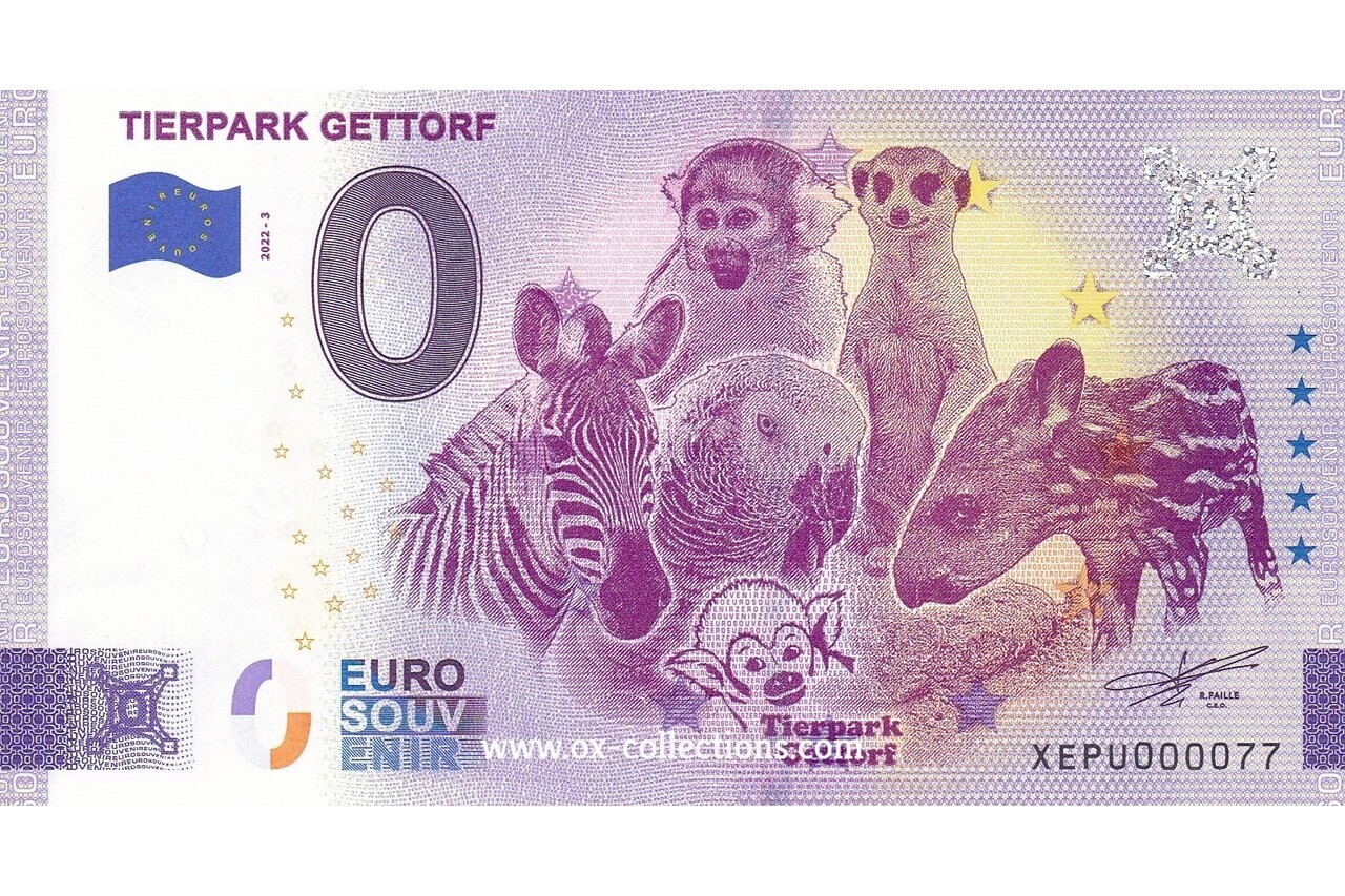Billet 0 euro Tierpark Gettorf 2022-3 souvenir