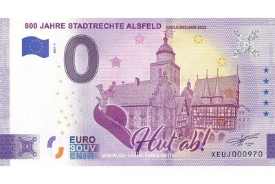 0 Euro-Schein 800 Jahre Stadtrechte Alsfeld 2022-1 Souvenir