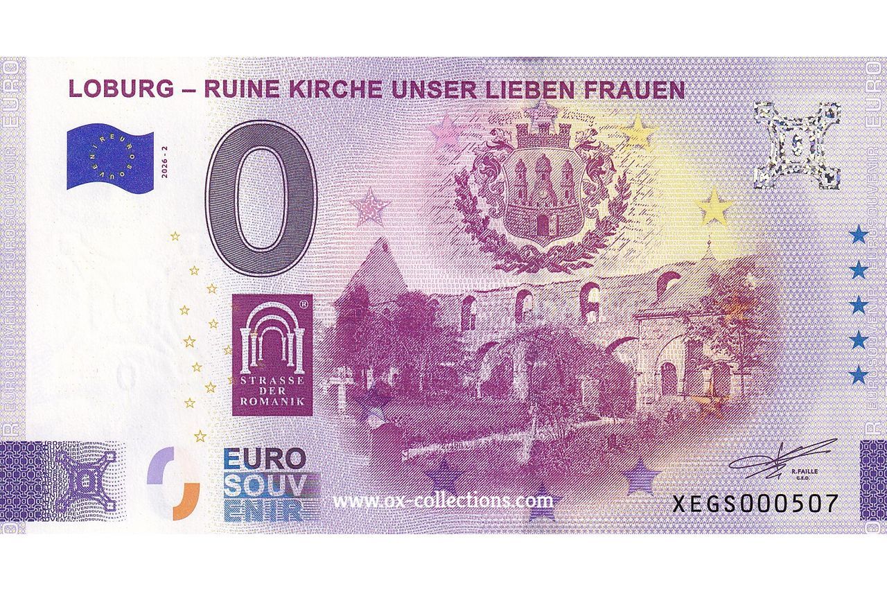 0 Euro-Schein Loburg Ruine Kirche 2026-2 Souvenir