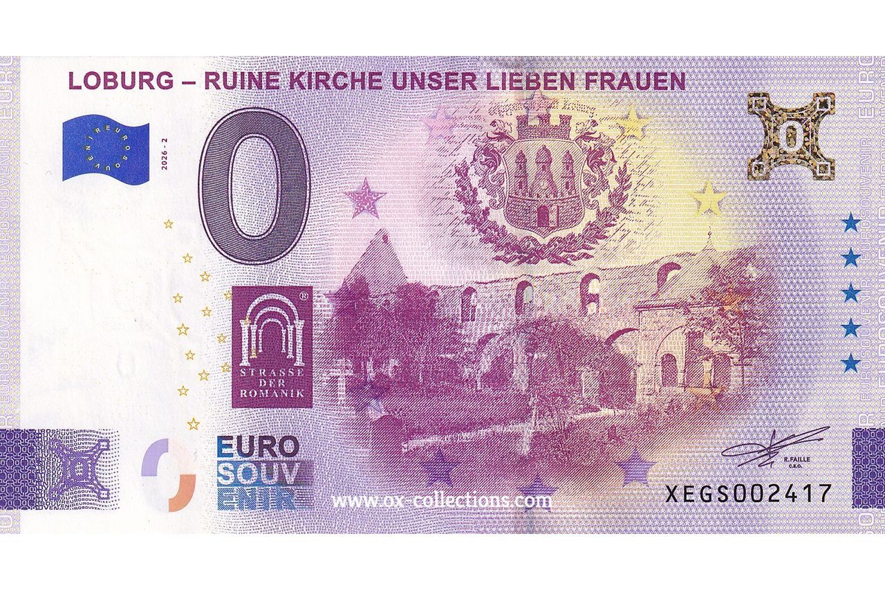 Billet 0 euro Loburg Ruine Kirche 2026-2 Gold souvenir