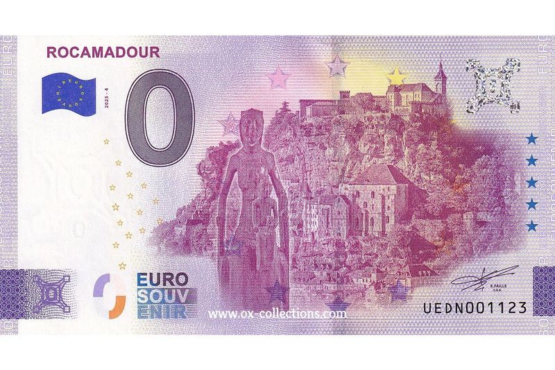 FR - Rocamadour - 2025-04 Billet 0 euro Rocamadour 2025-4 souvenir