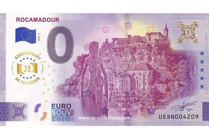 FR - Rocamadour - 2025-04 0 Euro-Schein Rocamadour 2025-4 Anni Souvenir