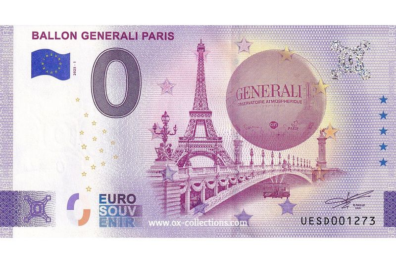 0 Euro-Schein Ballon Generali Paris 2025-1