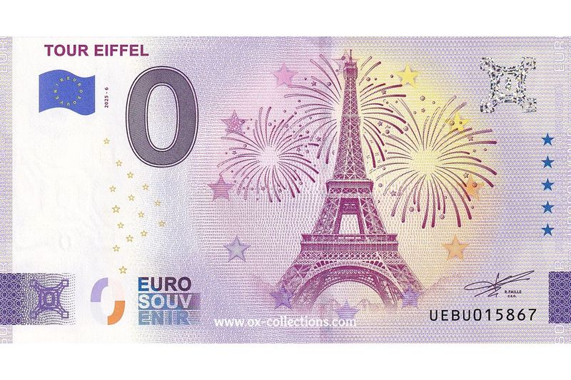 0 Euro-Schein Tour Eiffel 2025-6