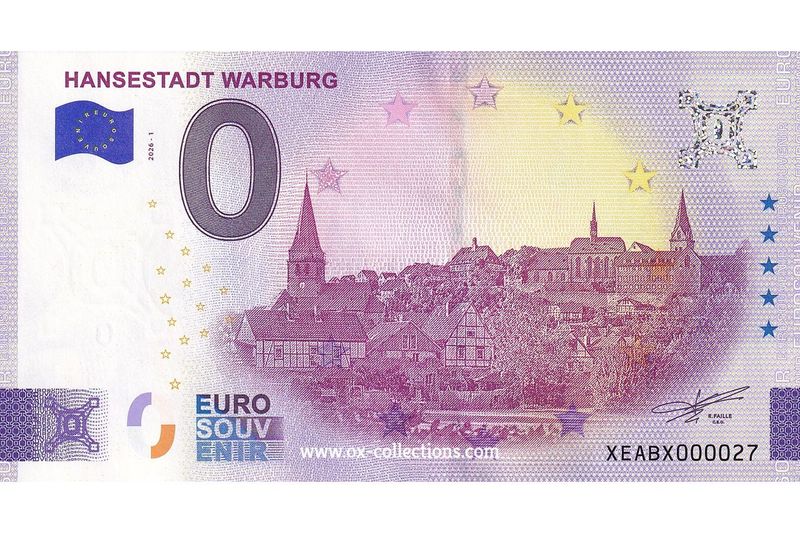 0 Euro-Schein Hansestadt Warburg 2026-1