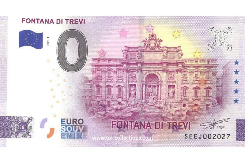 Zero Euro Note Fontana di Trevi 2026-2 souvenir