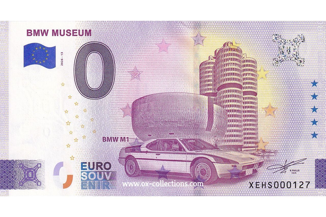 DE - BMW Museum - 2026-13 BMW M1 0 Euro-Schein BMW Museum BMW M1 2026-13 Souvenir