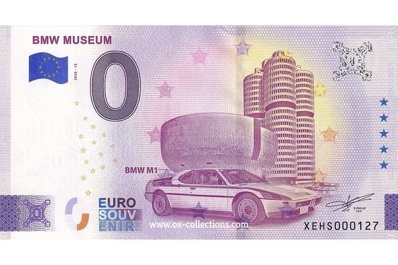 0 Euro-Schein BMW Museum BMW M1 2026-13 Souvenir