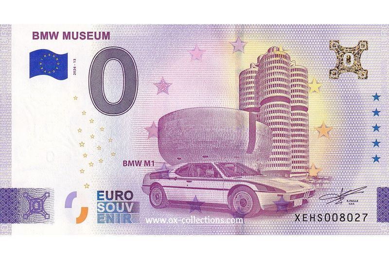 0 Euro-Schein BMW Museum BMW M1 2026-13 Gold Souvenir