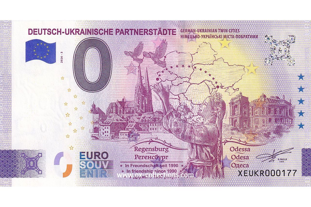 Zero Euro Note Regensburg-Odessa 2026-3 souvenir