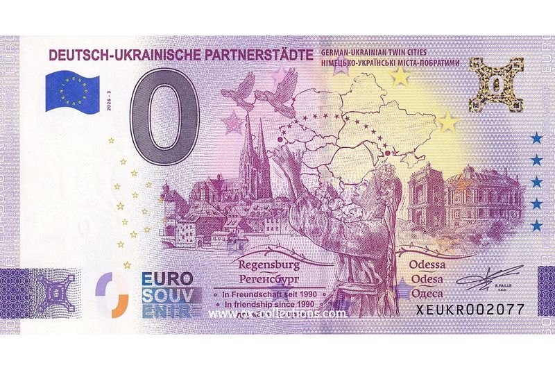 DE - Regensburg-Odessa - 2026--03 Billet 0 euro Regensburg-Odessa 2026-3 Gold souvenir