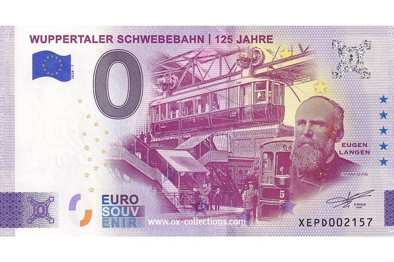 DE - Wuppertaler Schwebebahn - 2026-07 Billet 0 euro Wuppertaler Schwebebahn 2026-7 souvenir