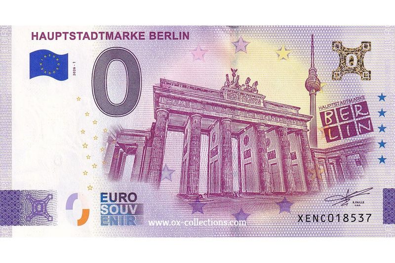 0 Euro-Schein Hauptstadtmarke Berlin 2026-1 Gold Souvenir