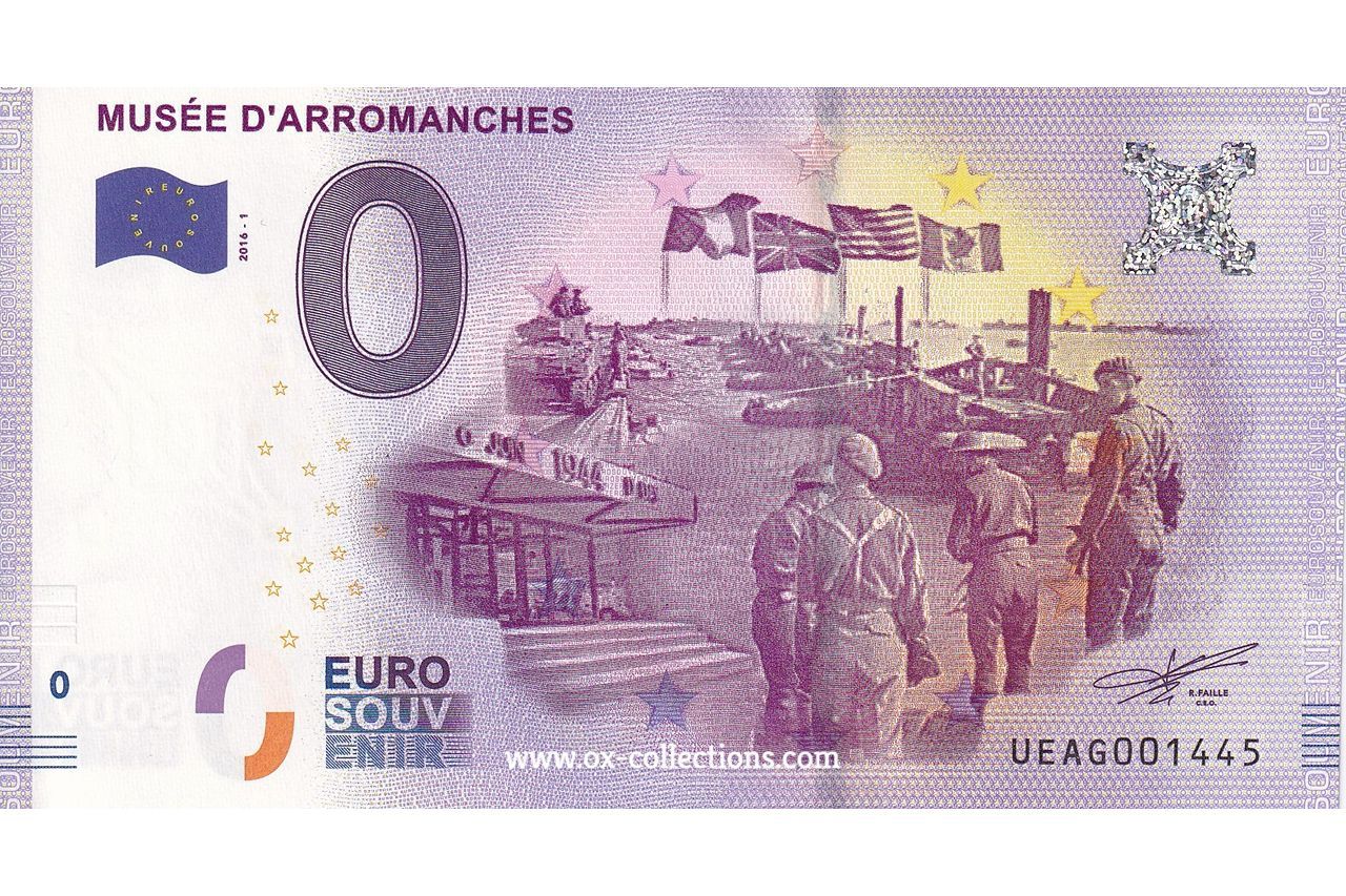 0 Euro-Schein Musée d'Arromanches 2016-1 Souvenir