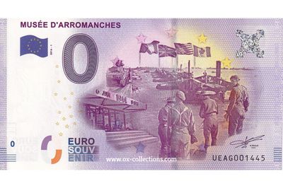 Billet 0 euro Musée d'Arromanches 2016-1 souvenir
