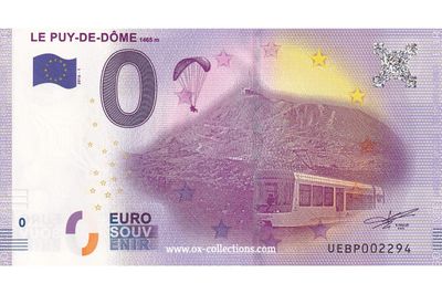 Zero Euro Note Le Puy-de-Dôme 2016-1 souvenir