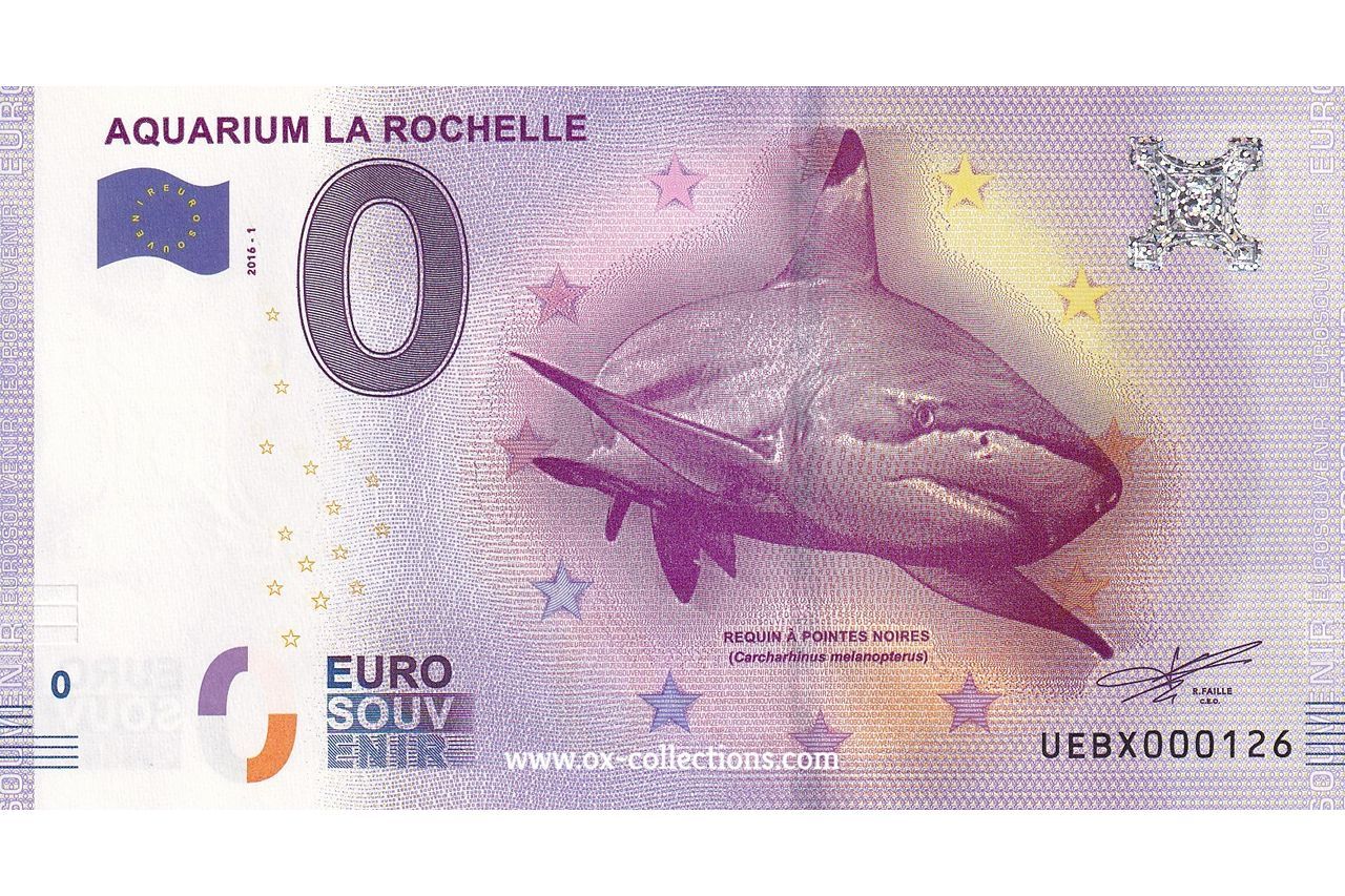 Billet 0 euro Aquarium La Rochelle 2016-1 souvenir