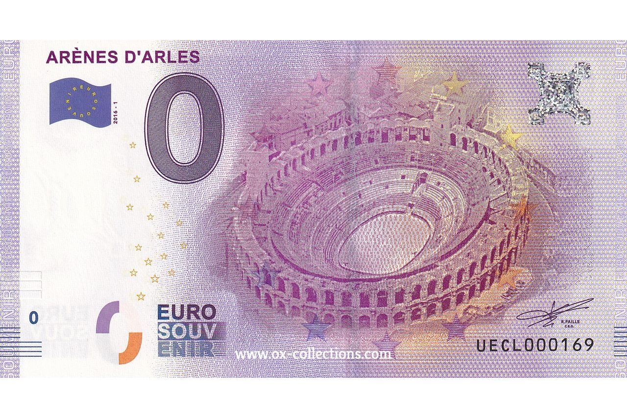 0 Euro-Schein Arènes d'Arles 2016-1 Souvenir