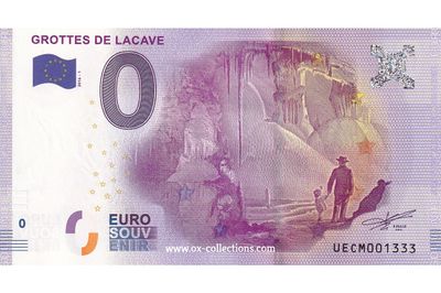 Billet 0 euro Grottes de Lacave 2016-1 souvenir