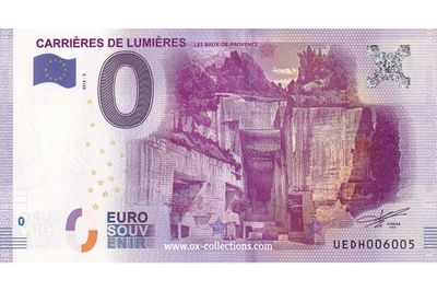 Zero Euro Note Carrières de Lumières 2016-2 souvenir