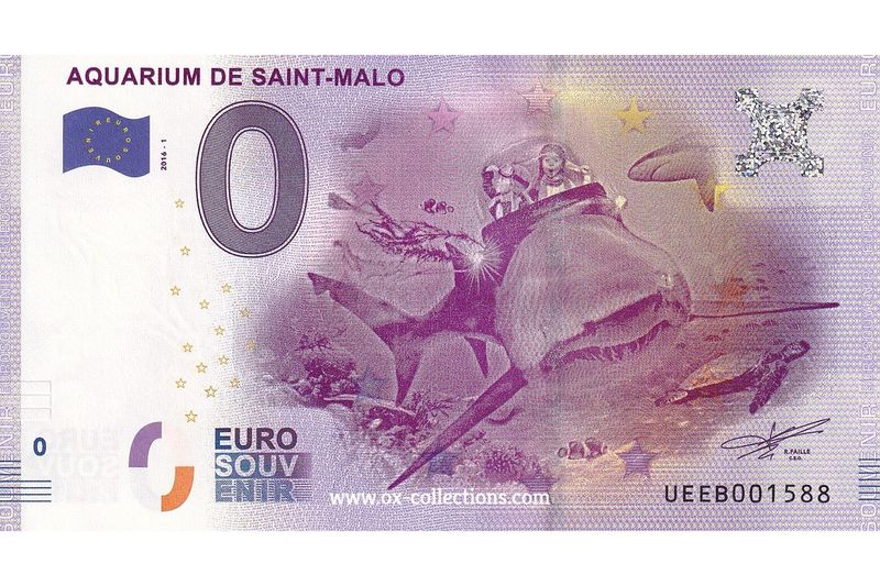 0 Euro-Schein Aquarium de Saint-Malo 2016-1 Souvenir