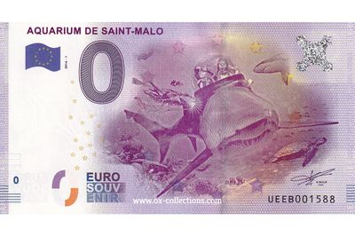 Billet 0 euro Aquarium de Saint-Malo 2016-1 souvenir