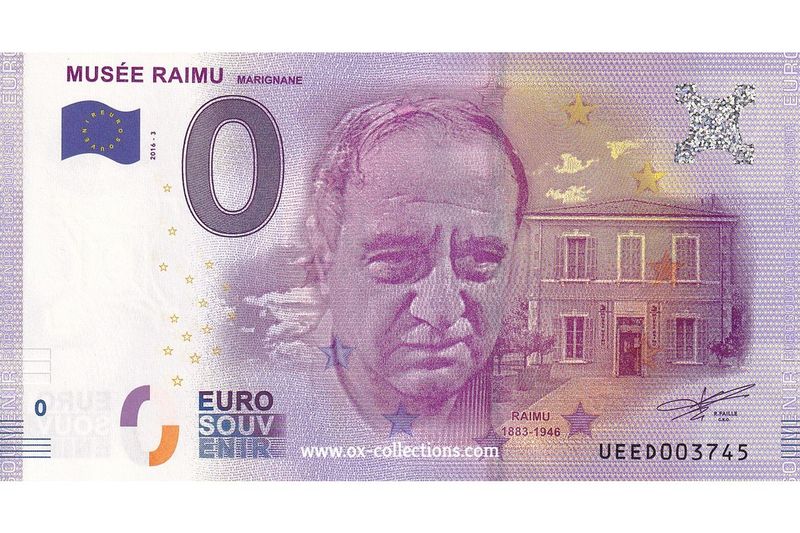 0 Euro-Schein Musée Raimu 2016-3 Souvenir