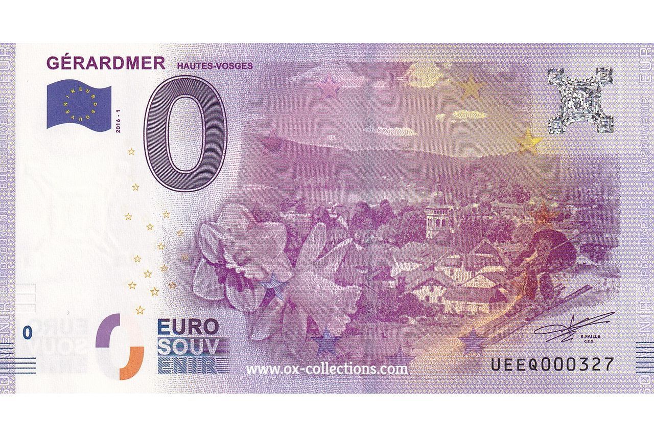 Zero Euro Note Gérardmer 2016-1 souvenir
