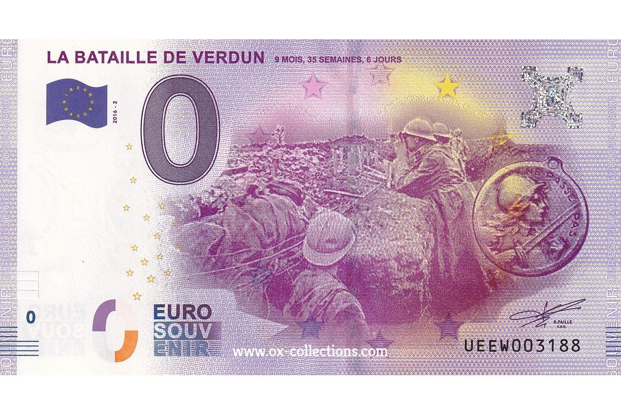 0 Euro-Schein La Bataille de Verdun 2016-2 Souvenir