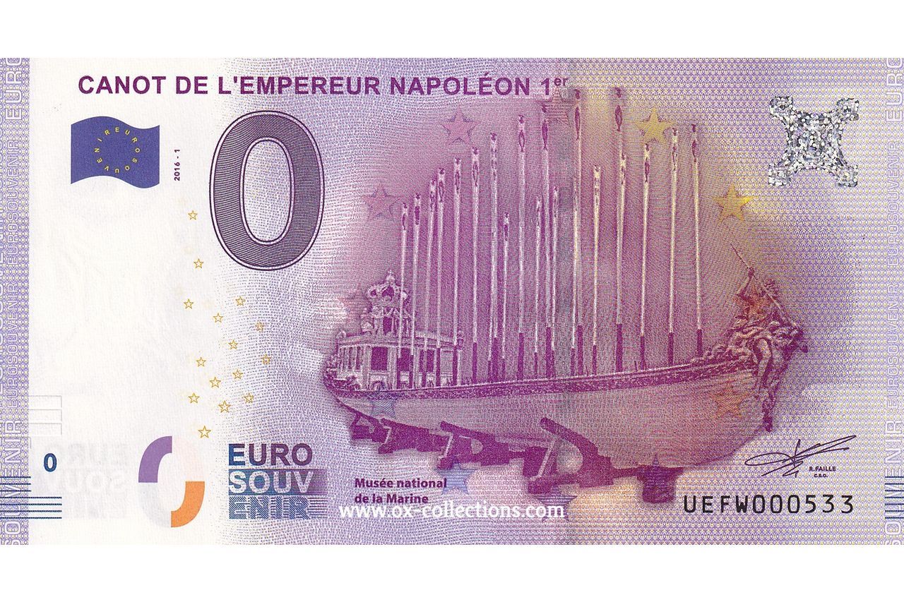 0 Euro-Schein Canot de Napoléon 1er 2016-1 Souvenir