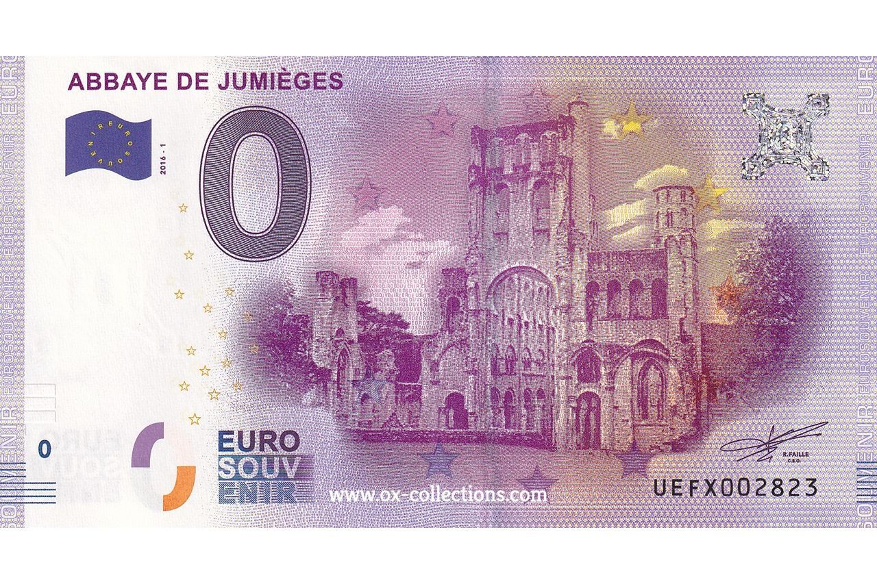 0 Euro-Schein Abbaye de Jumièges 2016-1 Souvenir