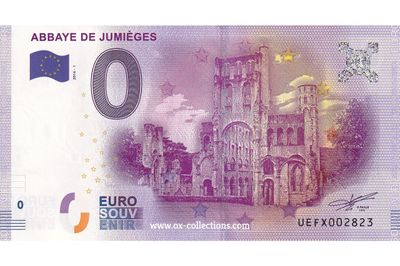 Zero Euro Note Abbaye de Jumièges 2016-1 souvenir