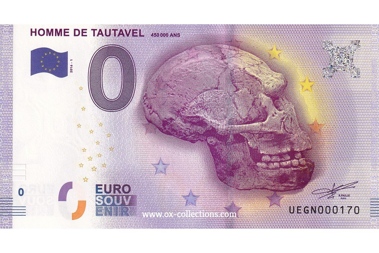 0 Euro-Schein Homme de Tautavel 2016-1 Souvenir
