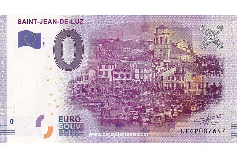 0 Euro-Schein Saint-Jean-de-Luz 2016-1 Souvenir