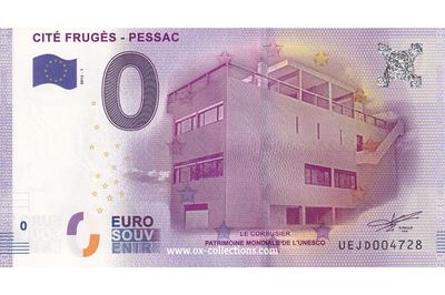 Billet 0 euro Cité Frugès Pessac 2016-1 souvenir