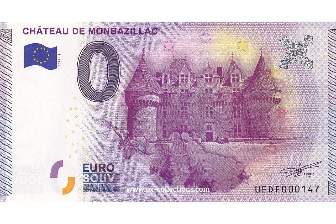 0 Euro-Schein Château de Monbazillac 2015-1 Souvenir