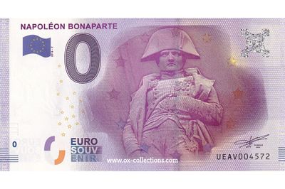 Billet 0 euro Napoléon Bonaparte 2016-2 souvenir