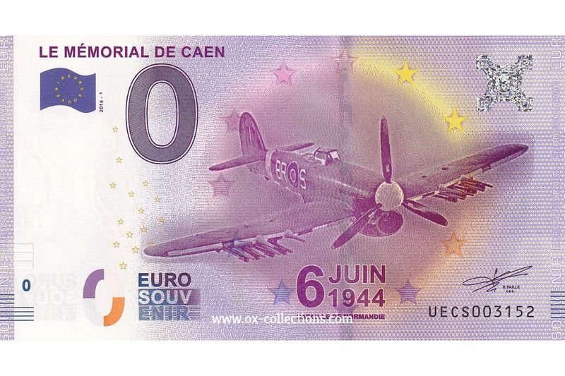 0 Euro-Schein Le Mémorial de Caen 2016-1 Souvenir