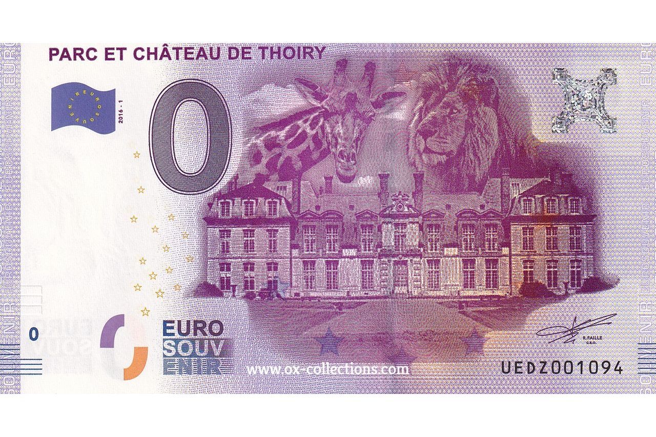 0 Euro-Schein Parc et Château de Thoiry 2016-1 Souvenir