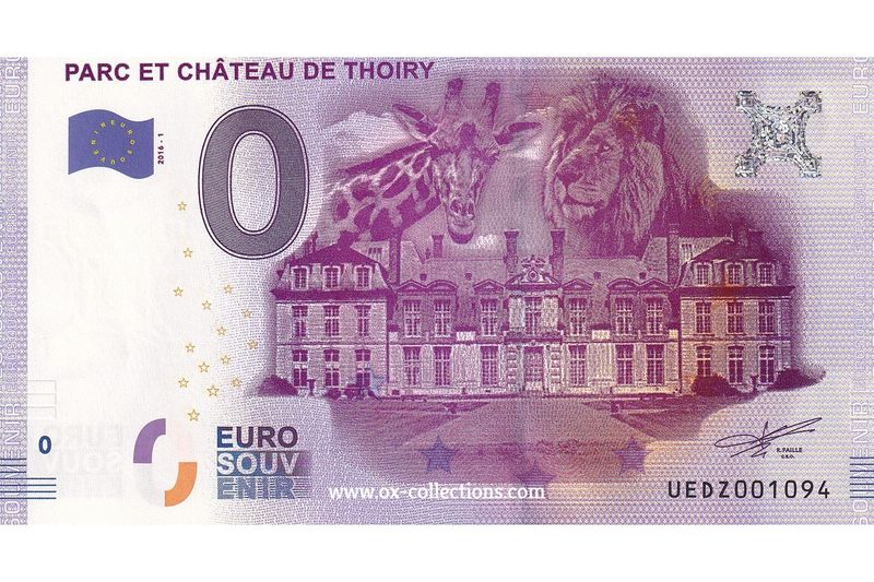 0 Euro-Schein Parc et Château de Thoiry 2016-1 Souvenir