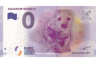Zero Euro Note Aquarium Biarritz 2016-1 souvenir