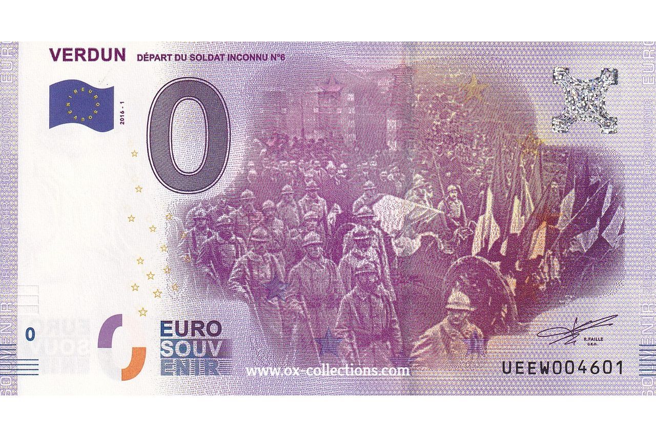 0 Euro-Schein Verdun 2016-1 Souvenir
