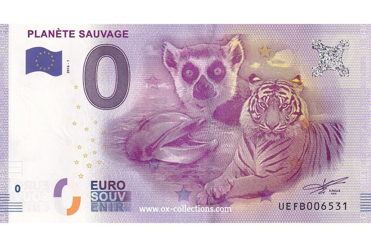 0 Euro-Schein Planète Sauvage 2016-1 Souvenir