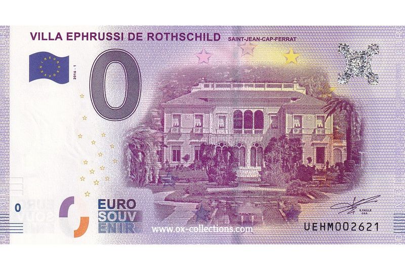 0 Euro-Schein Villa Ephrussi de Rothschild 2016-1 Souvenir