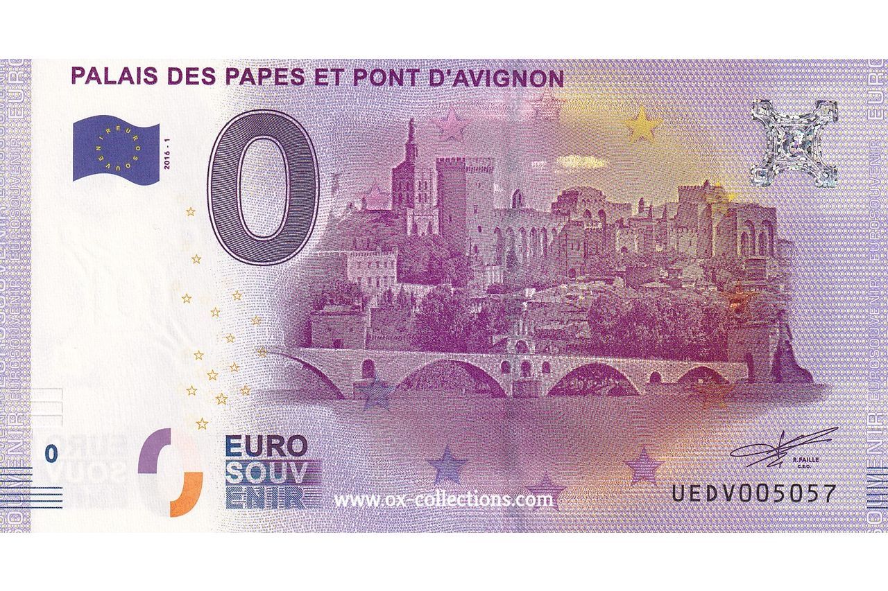 Billet 0 euro Palais des Papes 2016-1 souvenir